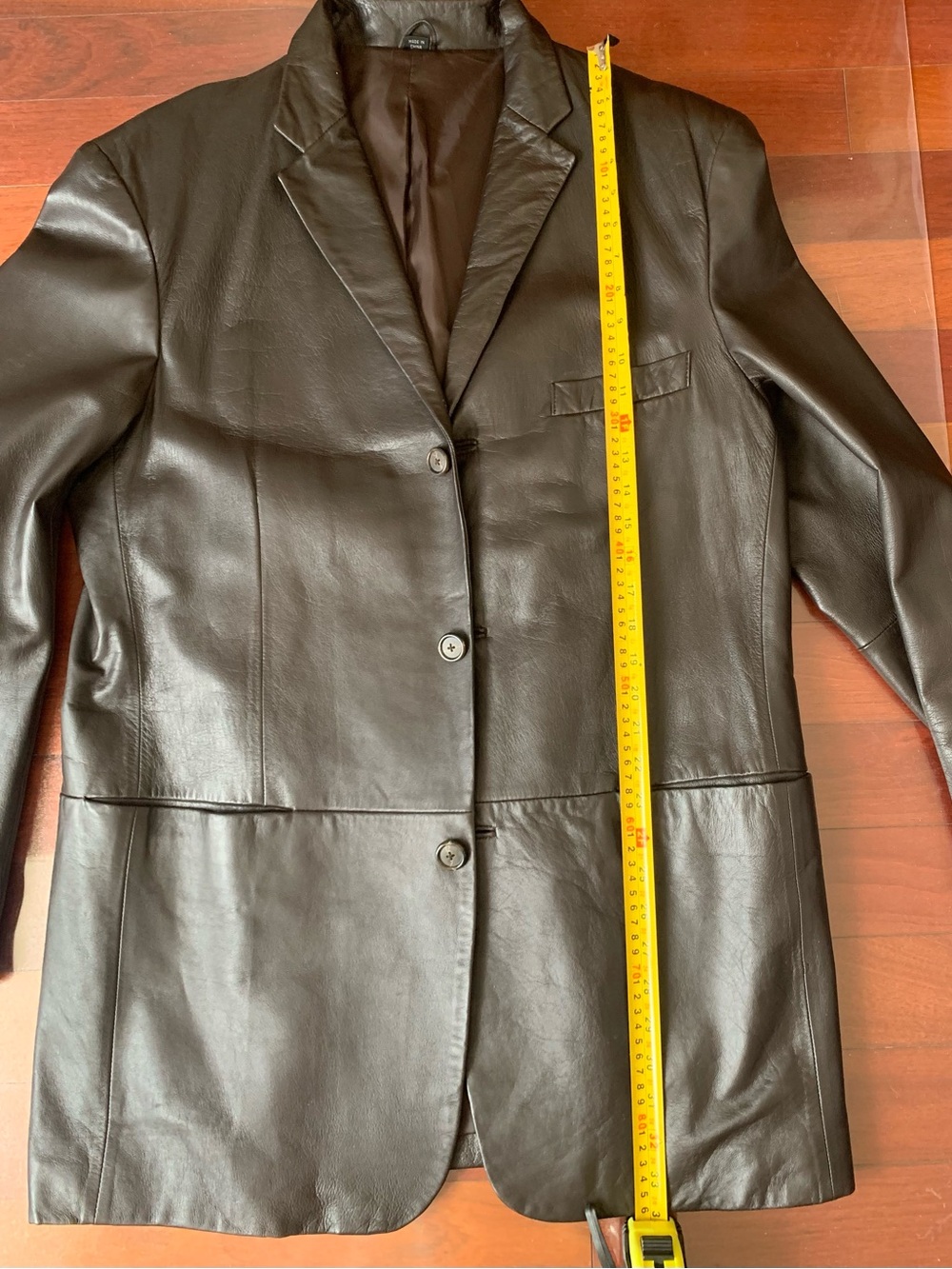 Alfani Men Black Leather Blazer Jacket